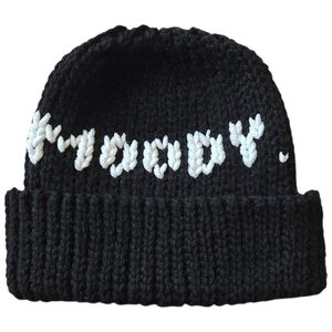 Moody/Raindow Knit-look 90s beanie, Handmade By Me, Hand Embroidery, Ask About C